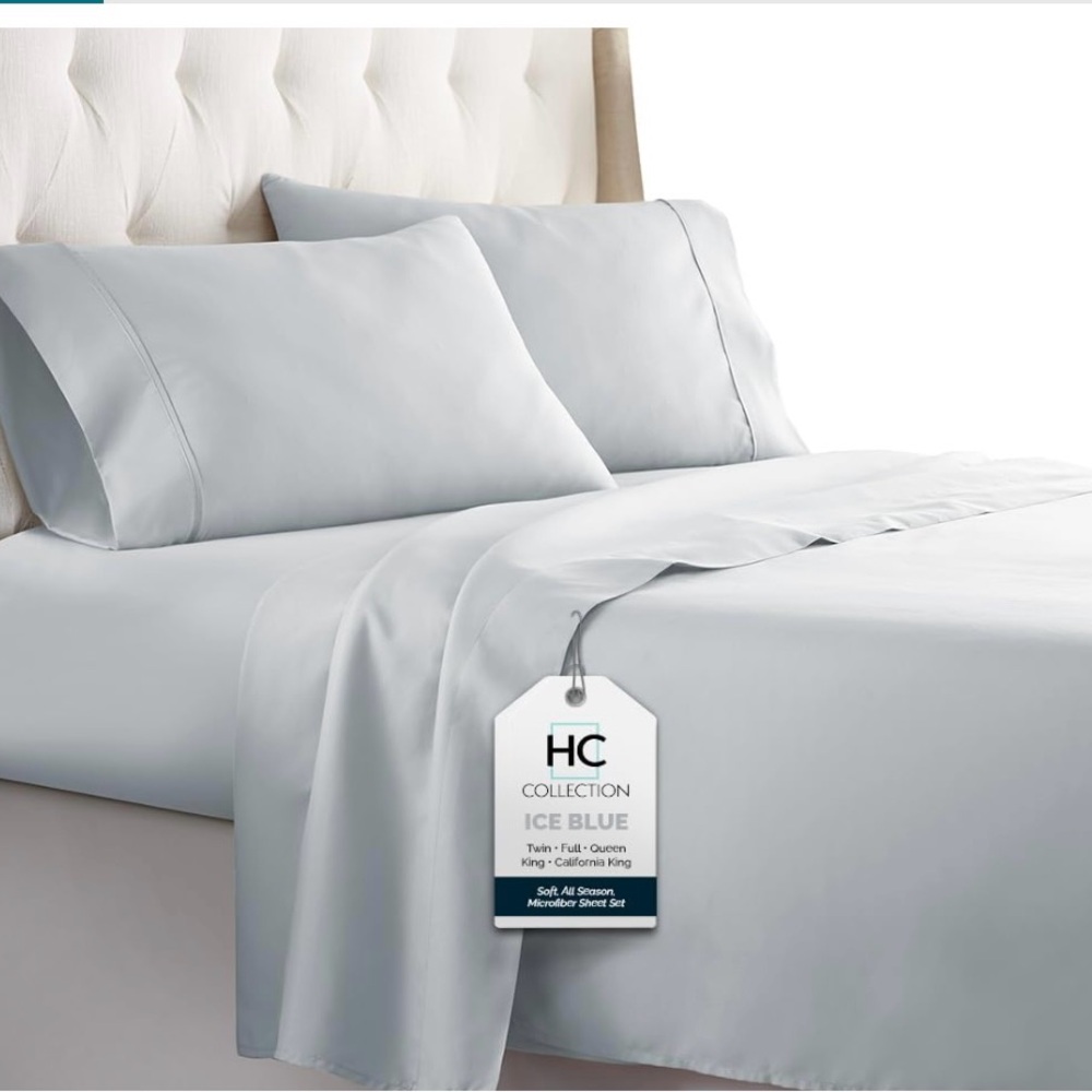 HC COLLECTION Bed Sheets Set King with 2 Pillowcases Hotel Luxury Brushed